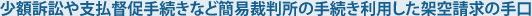 少額訴訟や支払督促手続きなど簡易裁判所の手続き利用した架空請求の手口